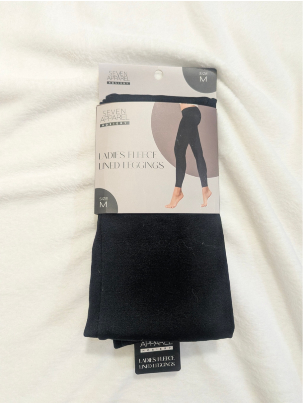 Seven Apparel NWT Ladies Fleece Lined Leggings Black Size Medium